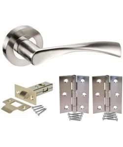 X7 PACKS ASTRID Twisted Door Handles Lever on Rose CHROME D3