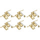 6 x Sets Pairs of Georgian Roped Edge Lever Latch Door Handle Polished Brass 107mm x 48mm - Golden Grace