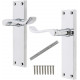 Polished Chrome Victorian Scroll Long Plate Lever Latch Door Handles 150mm