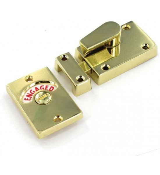 Golden Grace Bathroom and Toilet Indicator Sliding Door Bolt (Vacant & Engaged Indicator) - Polished Brass