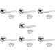 7 Sets of Leon Design Door Handles Lever On Rose Polished Chrome Finish - Complete Latch Set with Pair of 3