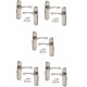 5 Sets of Twist Astrid Style Modern Chrome Door Handles on Backplate, Satin Stainless Steel Finish Door Lever Latch Pack
