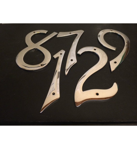 Golden Grace 4 Numerals Italic Screw in Polished Chrome Finish No. 5