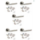 5 Sets of Mitred Style Modern Chrome Door Handles on Rose with Duo Finish Door Lever Latch Pack - Golden Grace