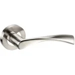 Astrid Dual Finish Chrome Door Handles On Rose -Polished Chrome/Satin Chrome