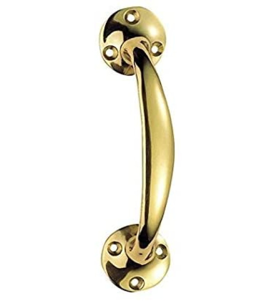 Bow Shaped Cupboard Cabinet Door Handle, 150mm (6 inch) - Polished Brass - Golden Grace