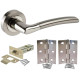 Duo Chrome Door Handle Pack with Latch and Hinges Lever Latch Handle Internal Pack - Golden Grace GG606SSKINT