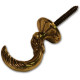 Egyptian Style Solid Brass Screw-In Tie Back Hook - Large (Pack of 2)