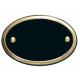 Golden Grace Small Oval House Plate, Personalise, Plain, Black, Brass Finish