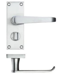 Golden Grace Victorian Lever Latch Handle Privacy Bathroom Toilet Handle Brushed Satin Chrome Finish