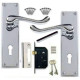 Victorian Scroll Polished Chrome Lever Lock Door Handles with 3 Lever Lock Set
